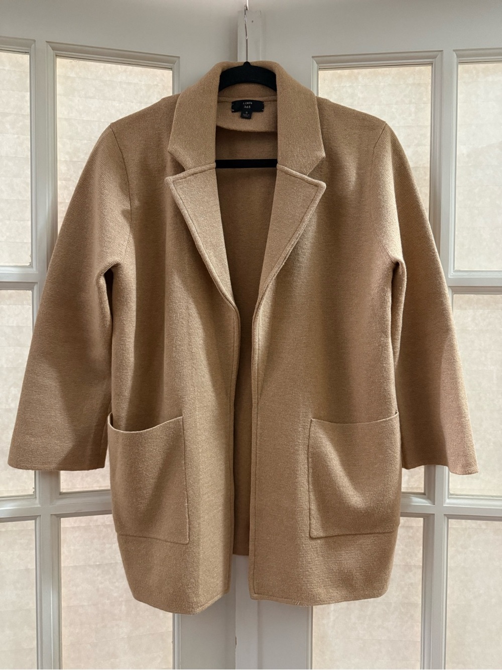 J. Crew Camel Open-Front Coatigan
